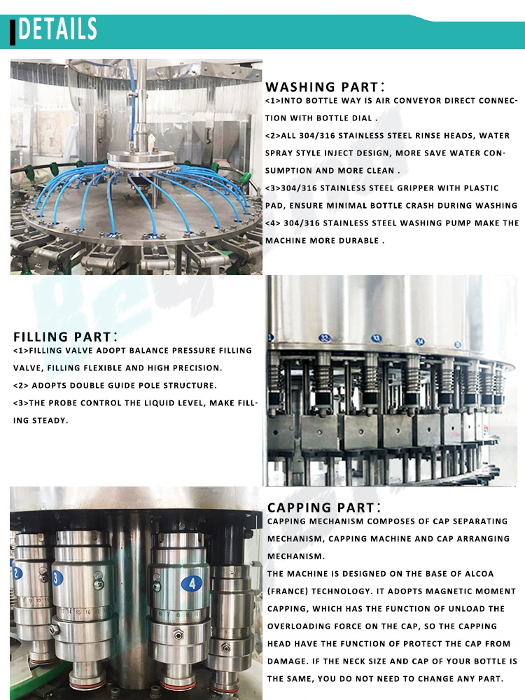 10%off Sales Champion Low Noise Level Flexible Pet Plastic Small Bottle Mineral Water Liquid Three in One Bottling Washing Filling Capping Machine